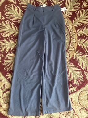 No comment Wide Leg High Waist  Blue pants